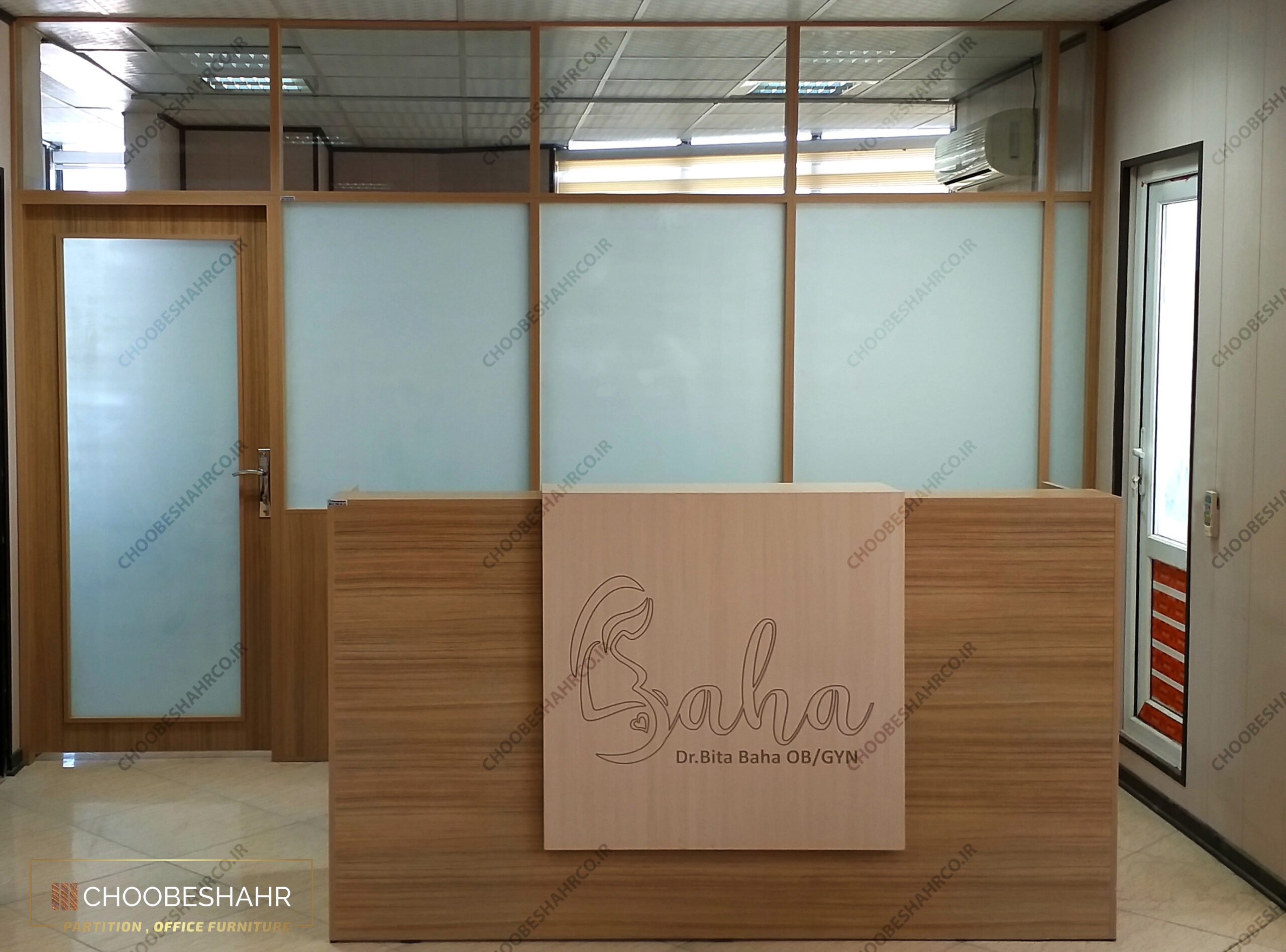 میز منشی کانتر پذیرش RD-119 و پارتیشن تابلو 90
