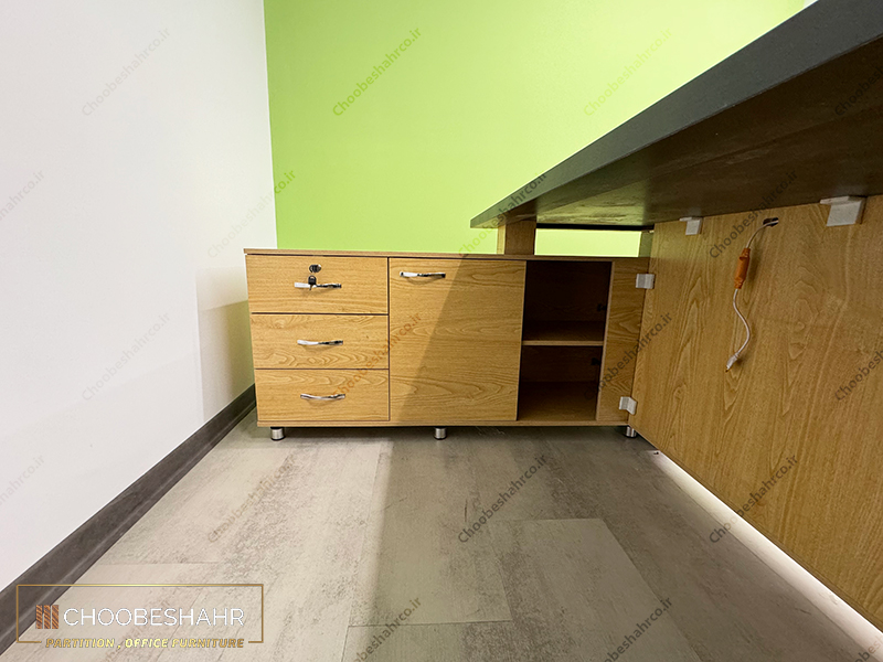 میز مدیریت MD-103 نمونه اجرا شده نمای ال کناری