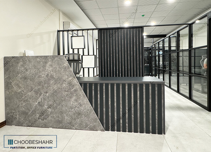 میز منشی-کانتر پذیرش کد RD-105 چوب شهر نمونه اجرا شده