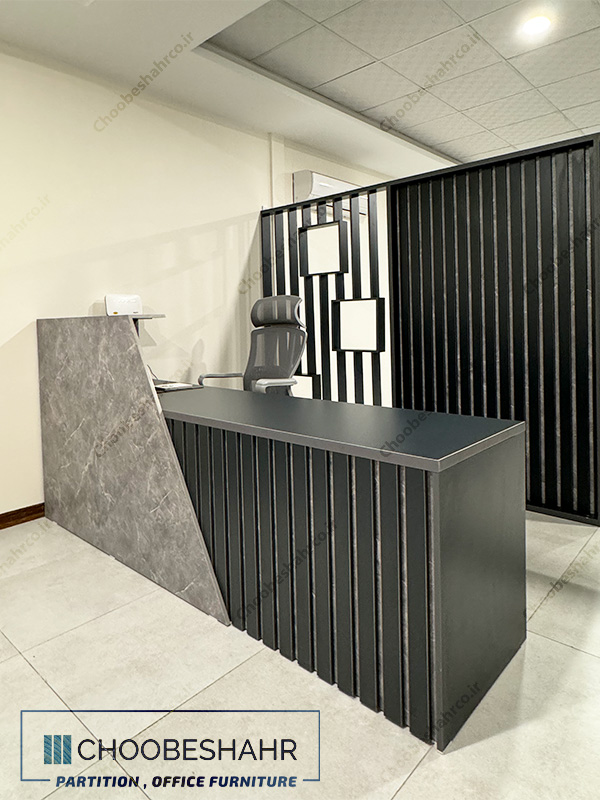 میز پذیرش کانتر منشی کد RD-105 چوب شهر نمونه اجرا شده