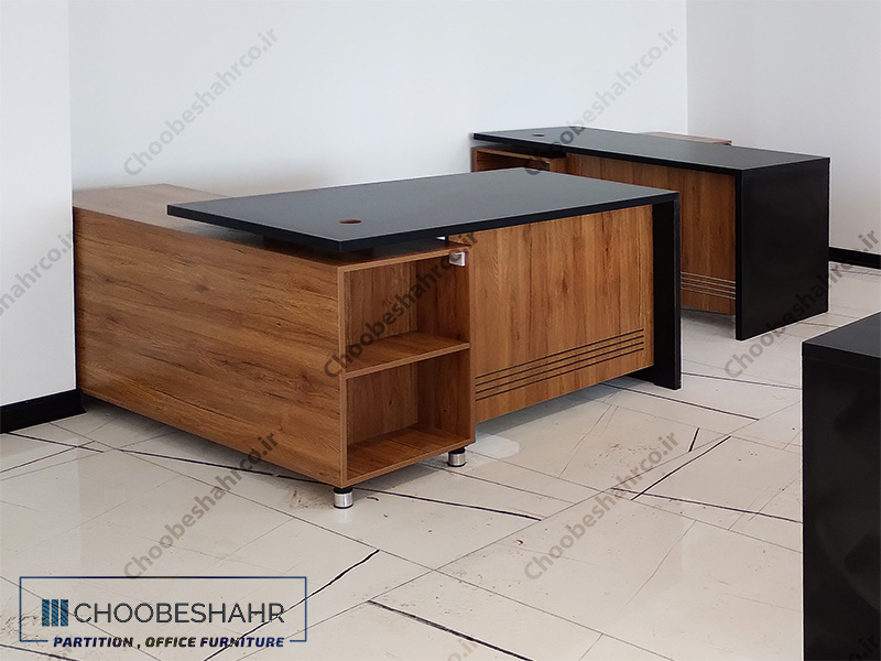 میز کارشناسی ED-103-B1 نمونه ساخته شده با رنگ یندی : سون اووک - مشکی مات