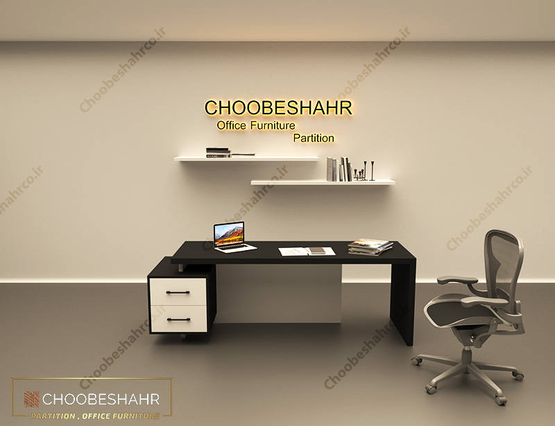 نمای پشتی میز مدیریت MD-101 چوب شهر