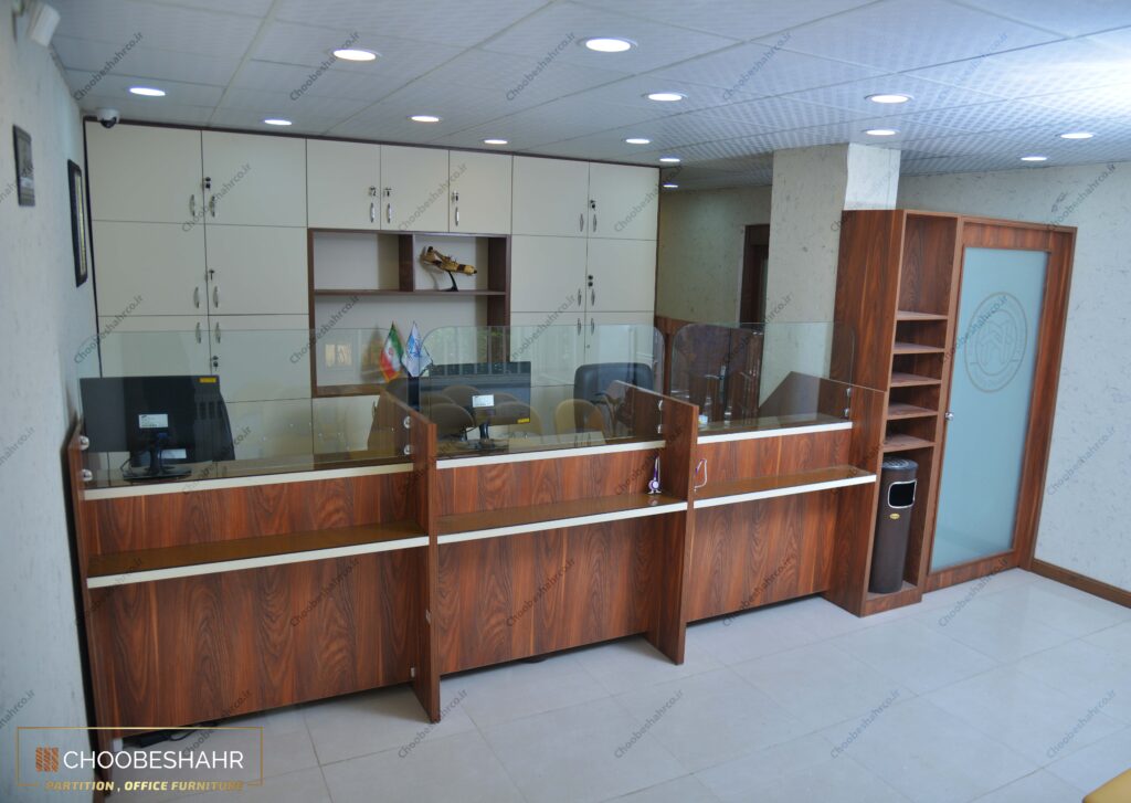 نمونه اجرای میز پذیرش گیشه بانکی در دانشگاه آسمان ایرانیان فرودگاه پیام مهرشر استان البرز