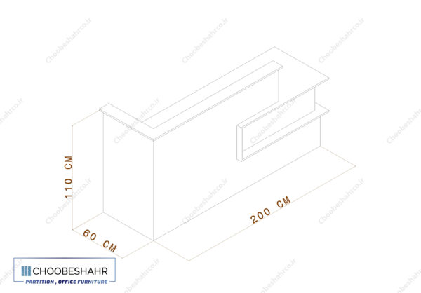 ابعاد میز پذیرش کانتر منشی RD-101
