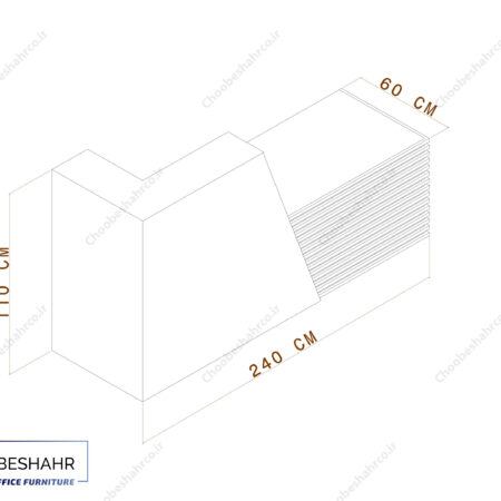 میز منشی-کانتر پذیرش کد RD-105-D چوب ابعاد محصول