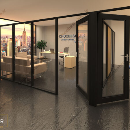 پارتیشن فریم لس MDF و شیشه مات