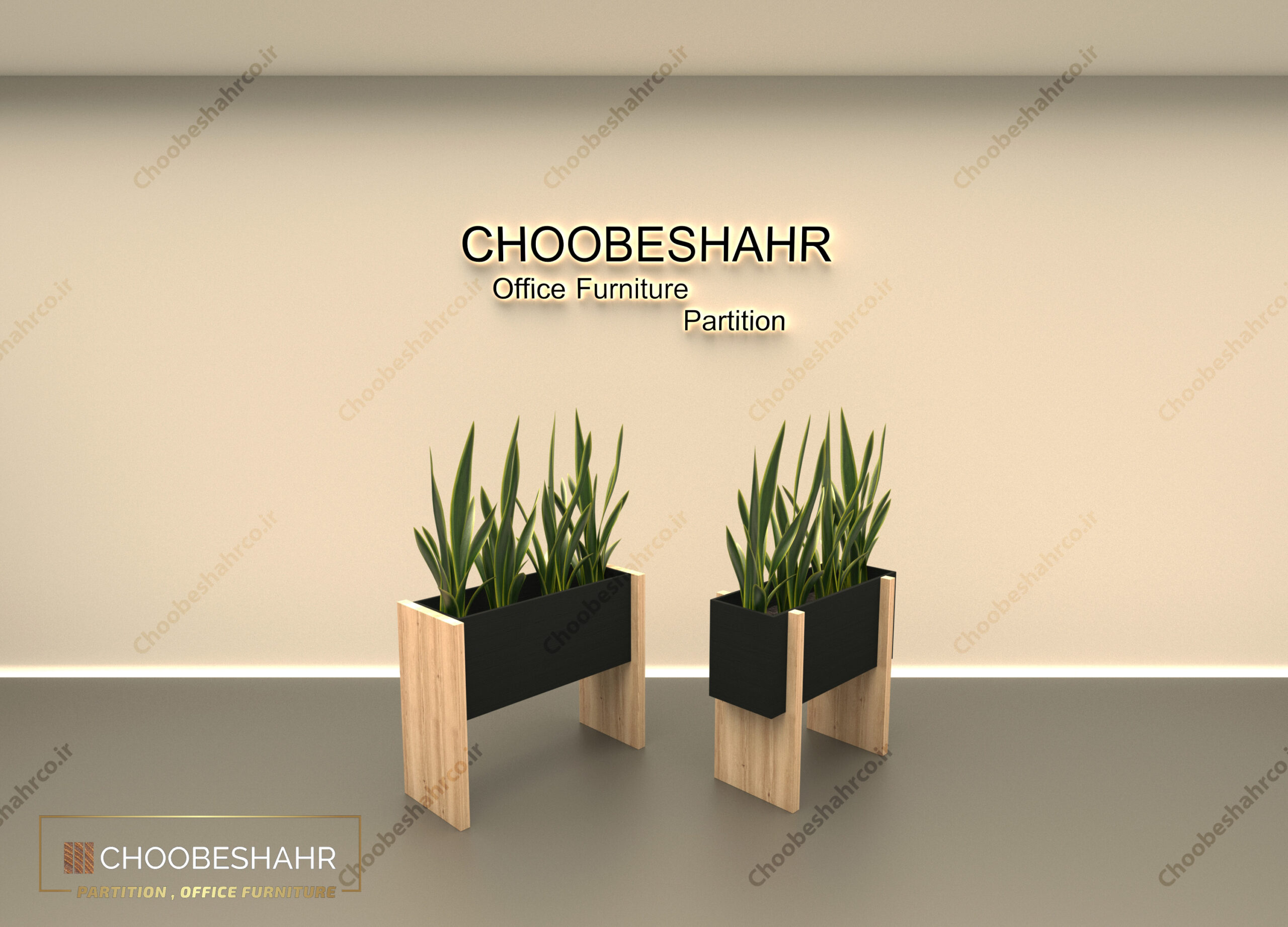 فلاور باکس دکوراتیو گلدان اداری