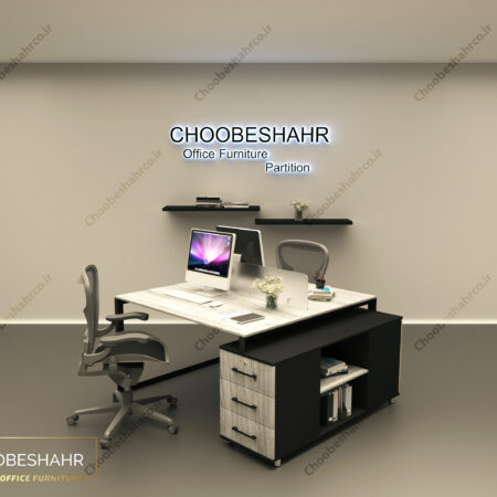 میز گروهی دو نفره پایه فلزی چوب شهر GD-104