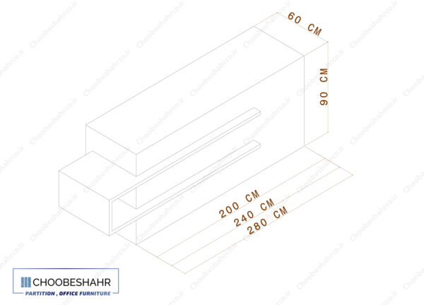 ابعاد میز منشی کانتر منشی RD-116