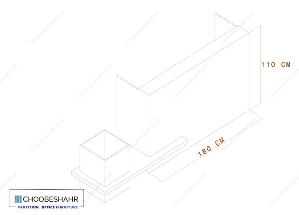 ابعاد میز منشی کانتر منشی RD-116