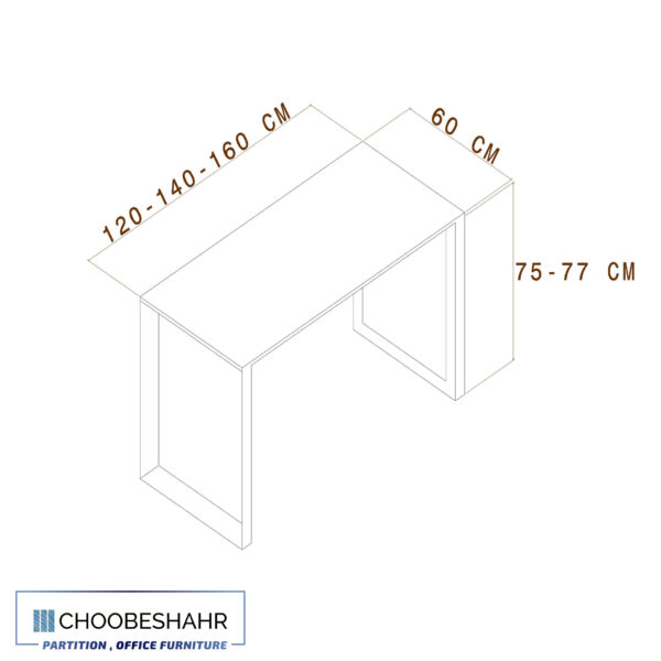 میز کارمندی EMD-104 چوب شهر ابعاد محصول